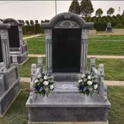 Product: Jucgghk Vivid and Realistic Floral Art Blue Silver White Cemetery Flowers, Artificial Graveside Flowers for Cemetery Headstones Decoration(2)