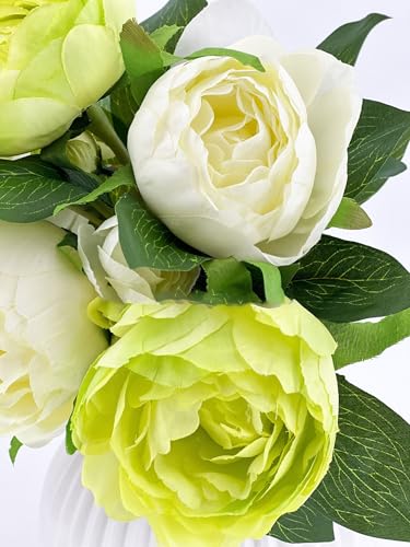 Product: 8 Stem Green Peonies Bouquet, Artificial Real Touch Peonies for Indoor Vase Home Table Centerpieces Wedding(NO VASE) for Wedding/Home Decoration