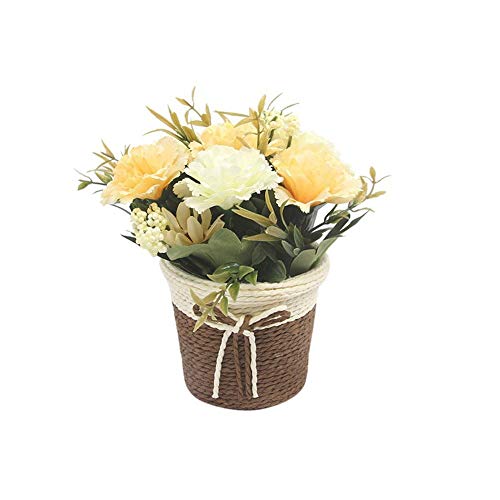 ZHOUYANB Silk Carnation Bouquets Artificial Fake Flowers with Stem for Mother's Day Birthday Home Decoration Wedding Bridal Basket Simulation Small Bonsai (Geel 1) - Artificial Flower Arrangements Product: ZHOUYANB Silk Carnation Bouquets Artificial Fake Flowers with Stem for Mother's Day Birthday Home Decoration Wedding Bridal Basket Simulation Small Bonsai (Geel 1)