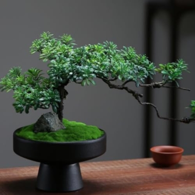 Product: MOOWI Artificial Bonsai Tree Artificial Bonsai Tree Fake Green Plant Indoor Potted for Living Room Home Decoration Artificial Trees Plants