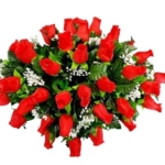 Product: Jucgghk Vivid and Realistic Floral Art 32" Red Rose Grave Flowers,Realistic Vibrant Flowers, Outdoor Grave Decorations for Headstone