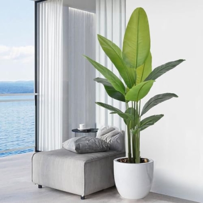 Product: Artificial Bird of Paradise Plant 6Ft, Floor Silk Banana Leaf Plant with 13 Leaves, Faux Palm Tree with Plastic Pot for Indoor House Home Office Garden Modern Decoration