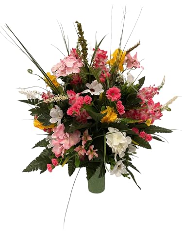 Product: Jucgghk Vivid and Realistic Floral Art Handmade Cemetery Flowers,Colorful Cemetery Vase Arrangement for Cemetery Headstones Gravesites