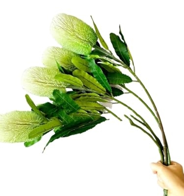 Product: 5 Stems Banksia Protea Stem,Artificial Long Stem Flower for Table Centerpieces Wedding Party Home Decoration Indoor(NO VASE) for Wedding/Home Decoration