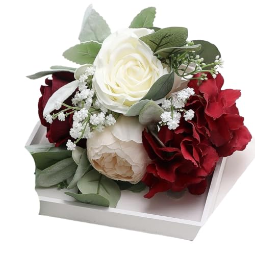 Product: A Brilliant Bridal Bouquet and 4 Bouquets of Bridesmaid Bouquets, Artificial Flowers, Suitable for Bridal Bridesmaid Proposal Parties and Church Decoration
