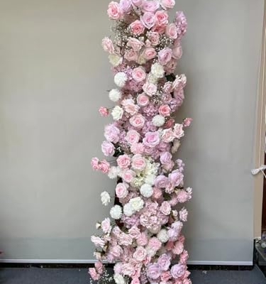 Product: 5D Pink White Rose Decor Floral, Hydrangea Baby's Breath Wedding Arch Artificial Flower for DIY Flower Arch and Reception Backdrop Decoration (200x70cm)