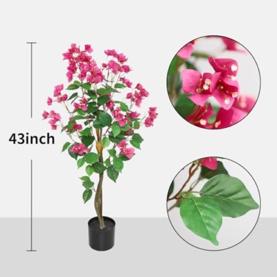 Product: Artificial Bougainvillea Tree, 3.6FT Fake Bougainvillea Trees with Pot, 43 Inch Faux Plant for Indoor Decor