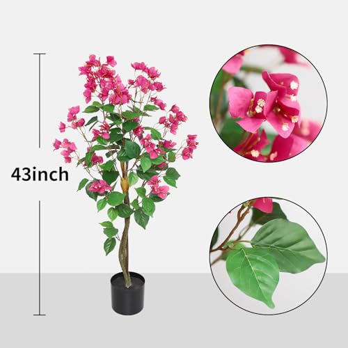 Product: Artificial Bougainvillea Tree, 3.6FT Fake Bougainvillea Trees with Pot, 43 Inch Faux Plant for Indoor Decor