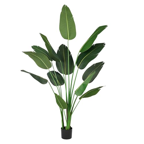 Worth Garden Artificial Bird of Paradise Plant 5.9ft, Tall Faux Tropical Tree for Home and Office Décor, Lifelike Greenery for Indoor and Outdoor Use - Artificial Flower Arrangements Product: Worth Garden Artificial Bird of Paradise Plant 5.9ft, Tall Faux Tropical Tree for Home and Office Décor, Lifelike Greenery for Indoor and Outdoor Use