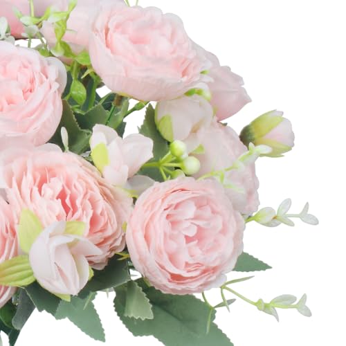 Product: ZGTS 3 Bunches Peony Artificial Flowers Silk Peonies Bouquets Pink Flowers for table Centerpieces Floral Arrangement Faux Flowers for Home Kitchen Garden Party Wedding Decoration