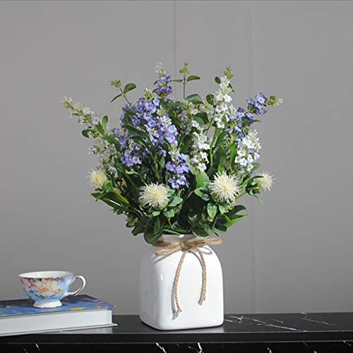 Product: SLCHJXS Artificial Flower in Pot Artificial Flowers with Ceramic Vase, Silk Flower Arrangements for Dining Room, Fake Flower Bouquet for Home Wedding Decor Artificial Plant Flower Arrangem