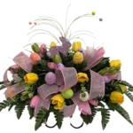 Product: Jucgghk Vivid and Realistic Floral Art Handmade Easter Flower Cemetery Saddle,Spring Cemetery Flowers, Cemetery Decoration,Grave Site Flower for Headstone Flower