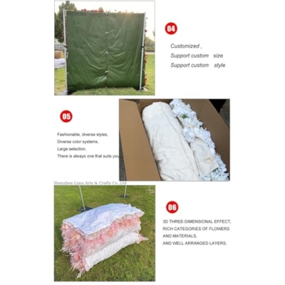 Silky Flower Store Artificial Baby's Breath Flower Wall Backdrop, White Fabric Floral Panel, 5D 3D Simulation, 3m x 3m 15 15 Product: 5D Three-Dimensional Simulation White Fabric Flower Wall, Artificial Baby's Breath Decorative Background Wall, Suitable for Wedding Hotel Layout Event Decoration(3m*3m)
