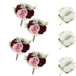 Product: Beautiful Flower Lifelike Bridesmaid Bouquets, 4Pcs and 6Pcs Artificial Flowers for Weddings, Small Bouquets, Centrepiece for Ceremonies and Anniversary Proposals Used for Home Decoration, Weddings