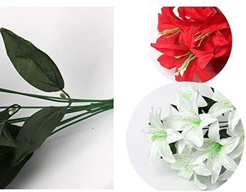 Product: SHUawan Artificial Lily Flowers Bouquet – Silk DIY Single Bundle Fake Flowers for Home, Wedding, Party, and Centerpiece Decor(Gray)