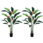 Product: Artificial Bird of Paradise Plant 7FT(84in) Fake Palm Tree for Indoor Outdoor Modern Decor Faux Tree for Home Office Perfect Housewarming Gift with 17 Trunks Faux Leaves & 3 Flowers 2 Pack