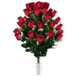 Product: Sympathy Silks Artificial Cemetery Flowers - Gravesite Flowers - Red Roses