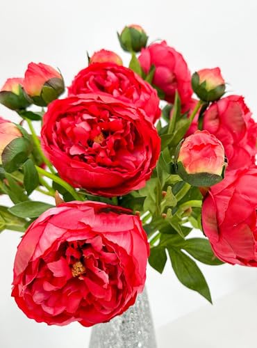 Product: 3PCS 2-Heads Red Peony Flowers,Artificial Beautiful Plants for Wedding Home Table Centerpieces Decoration Floral Arrangement (NO VASE) for Wedding/Home Decoration