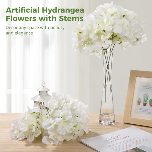 Product: Silk Hydrangea for Wedding Centerpiece, 64 Pcs Artificial Hydrangea Flowers, White Silk Flowers with Stems for Bouquets, Event Decor, Faux Aisle Arrangements