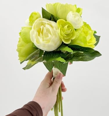Product: 8 Stem Green Peonies Bouquet, Artificial Real Touch Peonies for Indoor Vase Home Table Centerpieces Wedding(NO VASE) for Wedding/Home Decoration