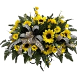 Product: Jucgghk Vivid and Realistic Floral Art Sunflower Spring Cemetery Flowers，Grave Site Flower，Headstone Flower，Easter Cemetery Saddle Flower for Cemetery