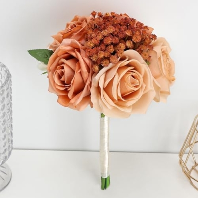 Product: DIYDOFUN Set of 4 Wedding Bridesmaid Bouquets & 6pcs Artificial Fall Flower Table Centerpieces