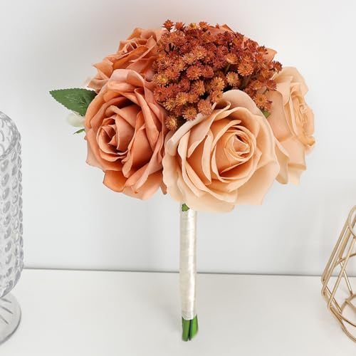 Product: DIYDOFUN Set of 4 Wedding Bridesmaid Bouquets & 6pcs Artificial Fall Flower Table Centerpieces