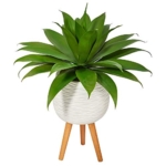 Product: Nearly Natural 33in. Agave Succulent Artificial Plant in White Planter with Stand