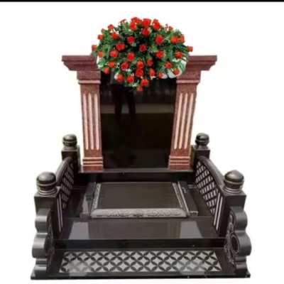 Product: Jucgghk Vivid and Realistic Floral Art 30" Beautiful Red Roses Cemetery Saddle,Artificial Cemetery Decoration for Headstone