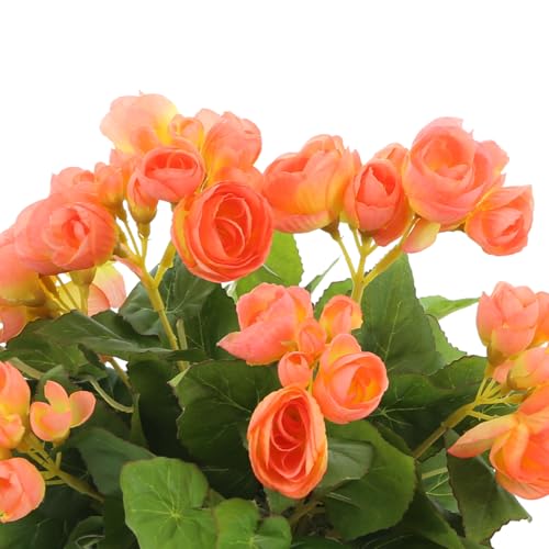 Product: Creative Displays Begonia Floral Arrangement in Fiberstone Pot, 12" H, Made in USA for Home/Office