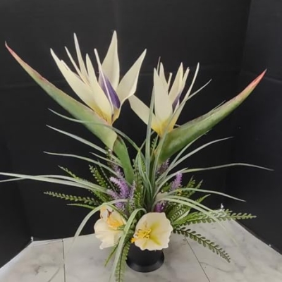 Product: 19Inches Artificial White Birds Of Paradise Table Centerpiece, Elegant Silk Flowers Centerpiece for Parties Birthday Baby Shower Bridal Banquet Decoration Garland for Table Centerpiece Holiday Party W