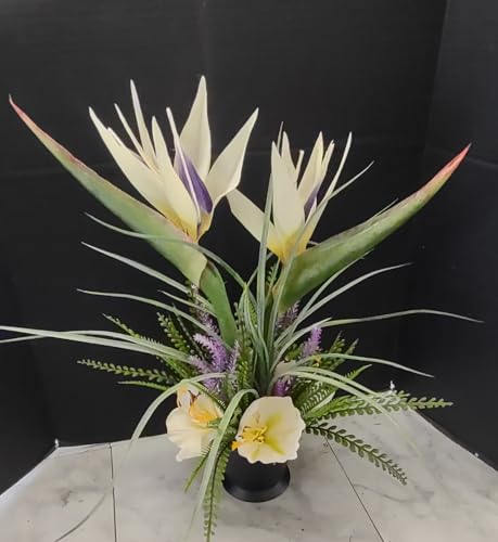 Product: 19Inches Artificial White Birds Of Paradise Table Centerpiece, Elegant Silk Flowers Centerpiece for Parties Birthday Baby Shower Bridal Banquet Decoration Garland for Table Centerpiece Holiday Party W