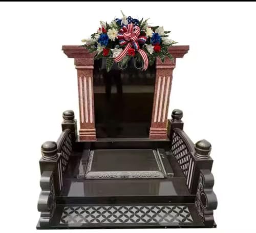 Silky Flower Store Artificial Cemetery Saddle Floral Arrangement, Patriotic Memorial Headstone Flowers, 32in 3 3 Product: Jucgghk Vivid and Realistic Floral Art Beautiful Patriotic, Memorial Cemetery Saddle Arrangement,Cemetery Flowers for Headstone Arrangement