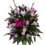 Product: Jucgghk Vivid and Realistic Floral Art Butterfly Lily Cemetery Flowers,Cemetery Vase Arrangement for Cemetery Headstones Gravesites