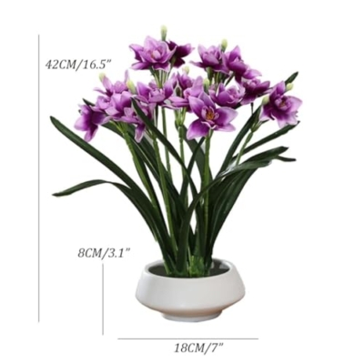 Silky Flower Store Artificial Daffodils Ceramic Vase, Realistic Silk Flower Arrangement, Yellow Black, Home Office Decor, 32.5cm 8 8 Product: SHUawan Artificial Daffodils in Ceramic Vase, Realistic Silk Flower Arrangement for Home, Wedding, Dining Table, Yellow(Black)