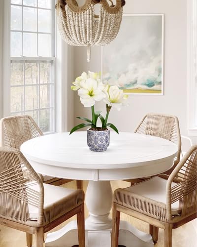 Product: Briful 2 Pack White Amaryllis Artificial Flower Bundle for Home Office Room Table Vase Arrangement Centerpiece