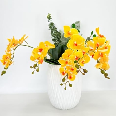 Silky Flower Store Yellow Artificial Orchid Flowers, 3 Piece Faux Floral Wedding Home Decor DIY Party, 18cm 9 9 Product: 3PCS 18" Yellow Orchid Artificial Flowers,Spring Orchid Flowers for Wedding Table DIY Floral Arrangement Party Home Decor(NO VASE) for Wedding/Home Decoration