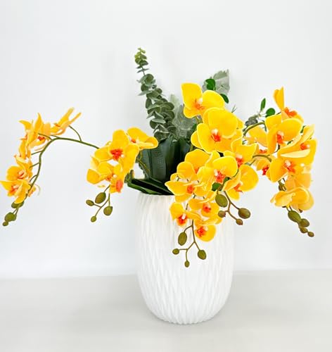 Silky Flower Store Yellow Artificial Orchid Flowers, 3 Piece Faux Floral Wedding Home Decor DIY Party, 18cm 4 4 Product: 3PCS 18" Yellow Orchid Artificial Flowers,Spring Orchid Flowers for Wedding Table DIY Floral Arrangement Party Home Decor(NO VASE) for Wedding/Home Decoration