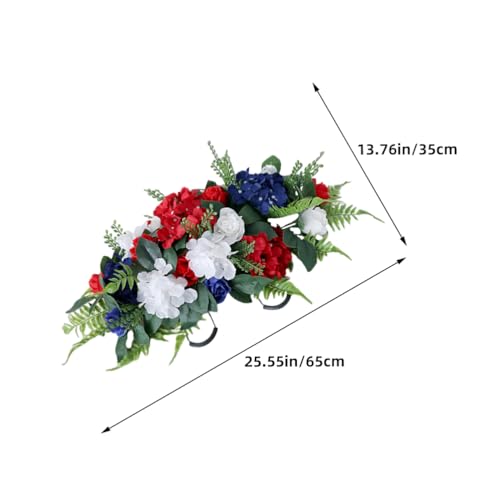 Product: TIKTOLA Artificial Cemetery Flowers for Grave Decorations Memorial Rose Headstone Saddle Outdoor Tombstone Red White Blue