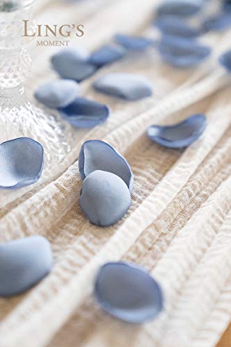 Product: Ling's Moment Rose Petals, Silk Flower Petals for Wedding/Aisle/Flower Girl Baskets/Table Centerpiece Décor,etc.Dusty Blue Baby Blue 200pcs