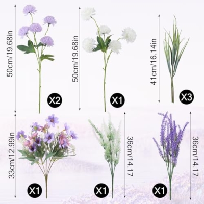Product: JINXIAN 9 Pieces Artificial Flowers Bouquet of Artificial Flowers High End Artificial Flower for Home, Living Room, Wedding, Bedroom, Garden, Fake Flower Bouquet