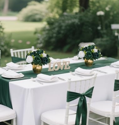 Product: BLOSMON Green Flowers Rose Centerpieces: 6 Pcs Artificial Flower Balls for Wedding Dinning Table - Fake Silk Kissing Bouquet Floral Arrangement for Home Party Event Decor