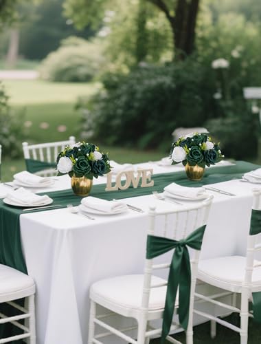 Product: BLOSMON Green Flowers Rose Centerpieces: 6 Pcs Artificial Flower Balls for Wedding Dinning Table - Fake Silk Kissing Bouquet Floral Arrangement for Home Party Event Decor