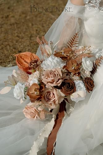 Product: BENCENTRE 14 Inch Walnut Brown Bridal Bouquet,Wedding Bouquet,Bride Bouquets for Wedding Ceremony Anniversary, Boho Wedding,Party and French Rustic Vintage Wedding,Artificial Flowers