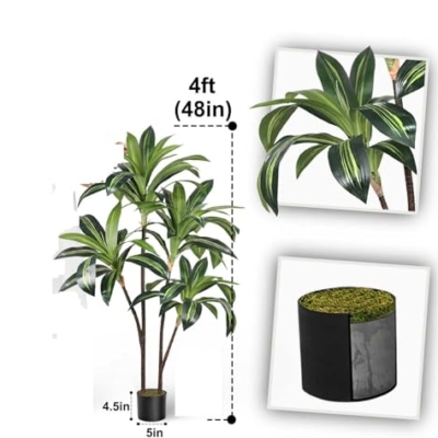 Product: Welcome logo flowers The Serene Dragon's Blood Tree With A Flowerpot, An Artificial Green Plant, Is Suitable For Indoor And Outdoor Living Room, Office And Home Decoration For party and wedding decora