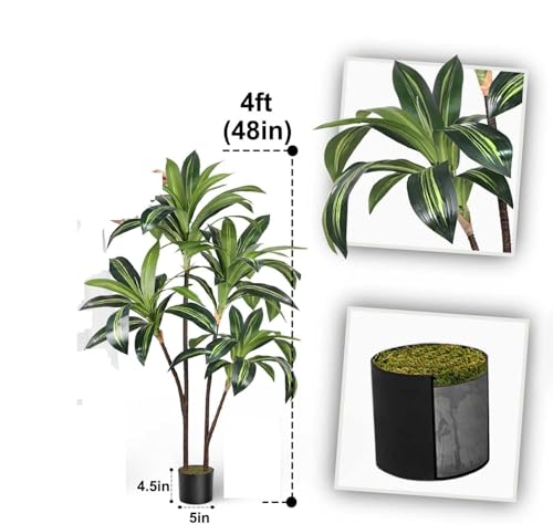 Product: The Serene Dragon's Blood Tree With A Flowerpot, An Artificial Green Plant, Is Suitable For Indoor And Outdoor Living Room, Office And Home Decoration Garland for Table Centerpiece Holiday Party Weddi