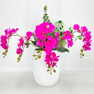 Product: 3PCS 18" Magenta Orchid Artificial Flowers,Real Touch Orchid Flowers for Wedding Table DIY Floral Arrangement Party Home Decor(NO VASE) for Wedding/Home Decoration