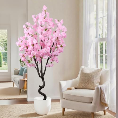 Product: Artificial Cherry Blossom Tree 5.58 FT Tall Faux Tree Decor Pink Cherry Blossom Tree Indoor for Home Room Decor Gift for Women