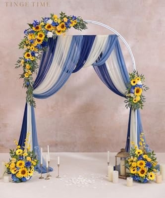 Silky Flower Store Artificial Wedding Arch Flowers Kit, Hanging Silk Floral Backdrop, Ceremony Decor, Pack of 5, 32.5cm 14 14 Product: TINGE TIME Artificial Arch Flowers Kit Pack of 5, Wedding Decorations for Reception with Hanging Flowers, Wedding Arch Silk Floral Arrangements Ceremony Backdrop Bridal Shower Outdoor Party Decor