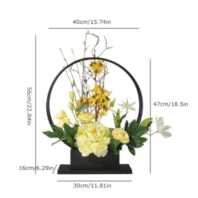 Product: SHUawan Artificial Silk Flower Bouquet with Vase - Realistic Fake Flowers for Home, Office, Wedding, and Party Decoration, Easy Care, Dust